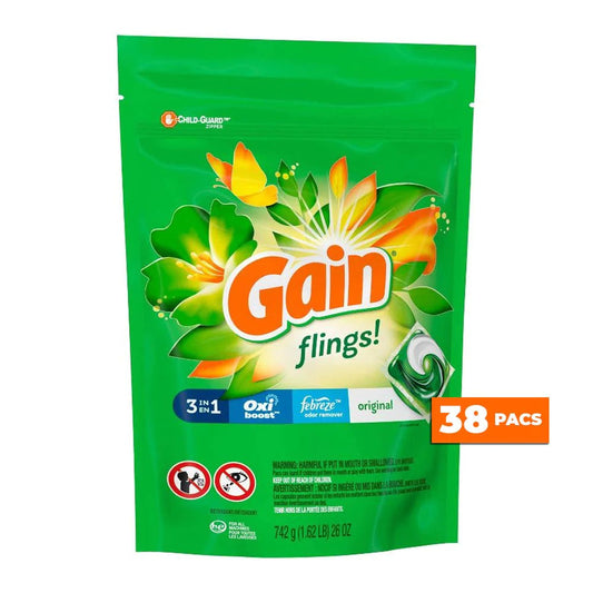 Gain Flings Laundry Detergent Soap Pacs, 35 Ct