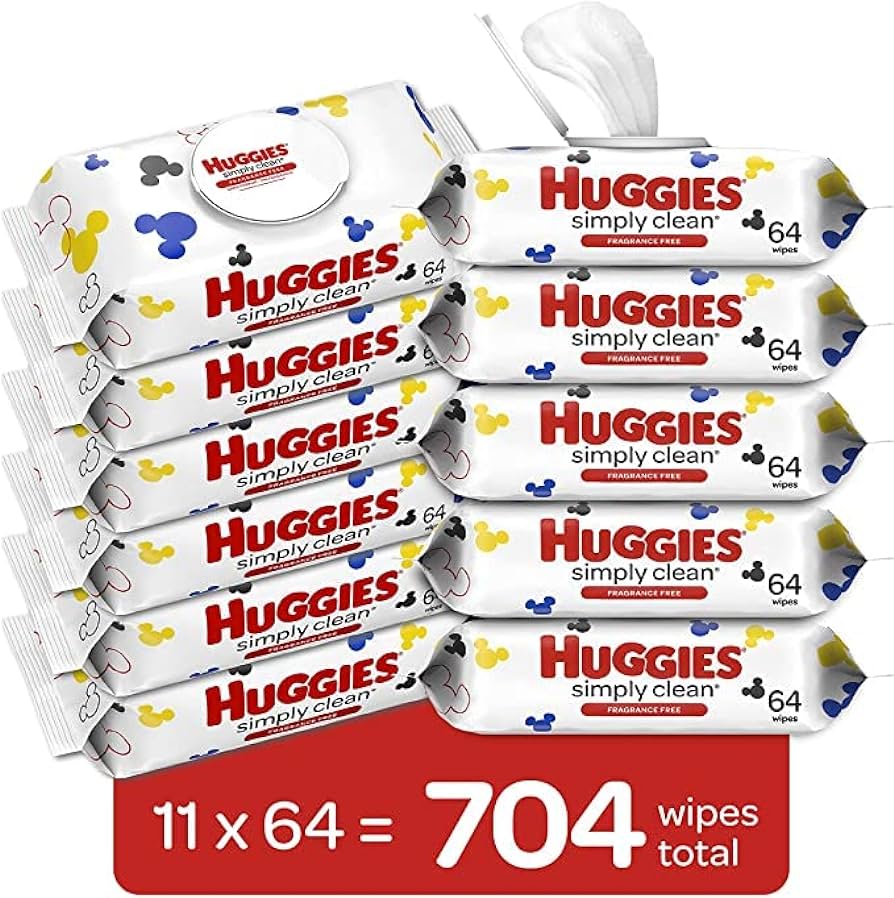 Huggies Simply Clean Unscented Baby Wipes, 11 Pack, 704 Total Ct