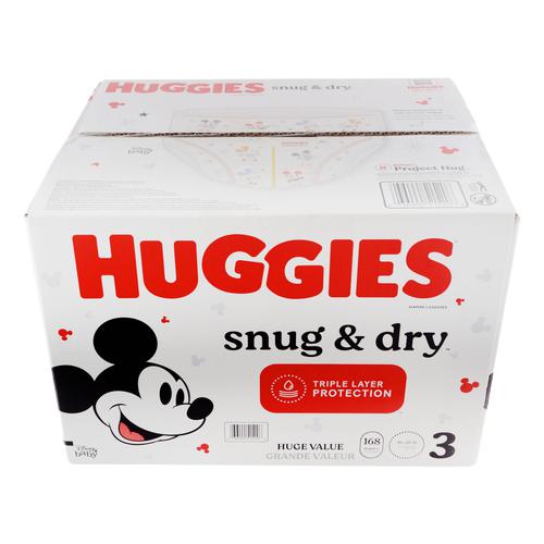 Huggies Snug & Dry Baby Diapers, Size 3 (168 Count)