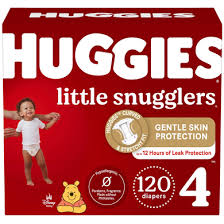 Huggies Little Snugglers Baby Diapers, Size 4, 120 Ct